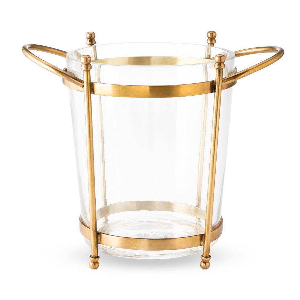 Antique Brass & Glass Ice Bucket Williams Sonoma AU